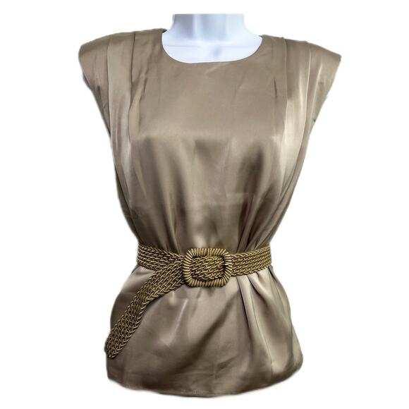 Commense Leisure Satin Blouse Khaki/XS - Picture 1 of 7